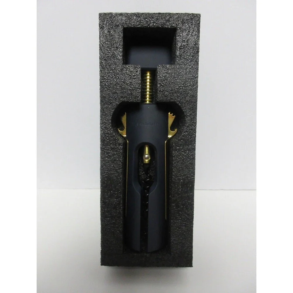 Rabbit 5256402 Wing Corkscrew Black Wine Bottle Opener Crate & Barrel Chrome Blk